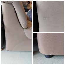2er Sofa 2 Sitzer Couch + Hocker MALE Mikrofaser Lederlook Enoa Nougat BEV
