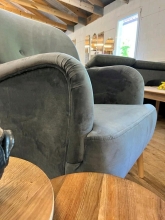 Sessel Mini Sessel Relaxsessel MICKY GRAU Mikrofaser Samtoptik Grau B�H