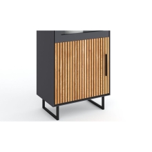 Vitrine schmal Anrichte Stauraum 3 4 0 1 Eiche teilmassiv