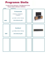 Vitrine schmal Anrichte Stauraum 3 4 0 1 Eiche teilmassiv