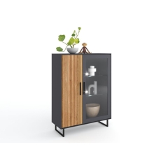 Highboard  Vitrine Kommode 3 4 0 3 Eiche teilmassiv