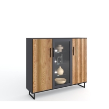 Highboard  Kommode Stauraum Vitrine 3 4 0 4 Eiche teilmassiv