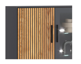 Highboard  Kommode Stauraum Vitrine 3 4 0 4 Eiche teilmassiv