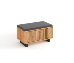 Schuhschrank Sitzbank Flurbank Garderobenbank 3 2 1 3 Eiche furnier mit Sitzkissen