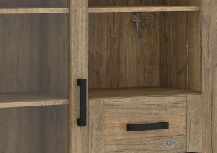 Highboard Anrichte Vitrine 2 9 7 6 Rustic Eiche massiv ge�lt / Rustic Eiche Dekor foliert