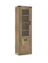 Vitrine Standvitrine Stauraum 2 9 7 5 Rustic Eiche massiv ge�lt / Rustic Eiche Dekor foliert