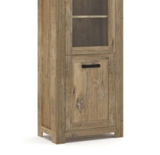 Vitrine Standvitrine Stauraum 2 9 7 5 Rustic Eiche massiv ge�lt / Rustic Eiche Dekor foliert