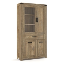 Kombivitrine Doppelvitrine Stauraum 2 9 7 4 Rustic Eiche massiv ge�lt / Rustic Eiche dekor foliert