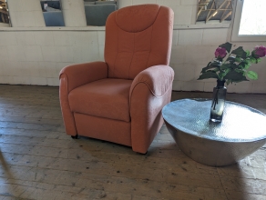 Elektronischer Relaxsessel TV Sessel BASTIAN Luxus Microfaser orange Ausstellung B�H