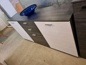 Kommode Sideboard MERLIN Rauch Eiche graphit Versand B�hne