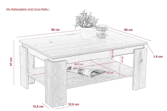 Couchtisch Stubentisch Tisch TIM II Artisan Eiche Nachbildung 10/03