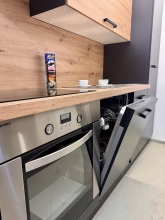 Einbauk�che K�che LAVIA MUSTER K�che Anrichte H�ngeschrank schwarz Artisan Eiche 330 cm Ausstellungsst�ck in B�hne