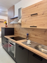 Einbauk�che K�che LAVIA MUSTER K�che Anrichte H�ngeschrank schwarz Artisan Eiche 330 cm Ausstellungsst�ck in B�hne