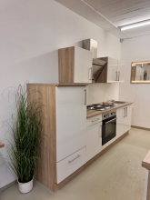 Einbauk�che K�che SANTORIN MUSTER K�che Anrichte H�ngeschrank Lack wei� Sonoma Eiche 270 cm Ausstellungsst�ck in B�hne