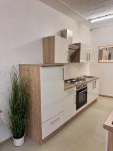 Einbauk�che K�che SANTORIN MUSTER K�che Anrichte H�ngeschrank Lack wei� Sonoma Eiche 270 cm Ausstellungsst�ck in B�hne