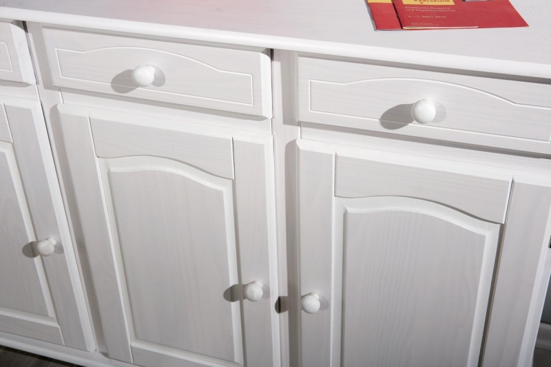 3-trg. Kommode Sideboard Anrichte LIVIO Kiefer Massiv Wei� lackiert