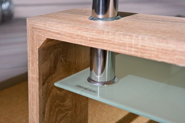 Couchtisch Stubentisch Tisch LOANA Eiche Sonoma Sicherheits-Glas