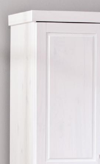 3-trg. Schrank Kleiderschrank Schlafzimmerschrank MAGNUS Kiefer Massiv Wei� lackiert