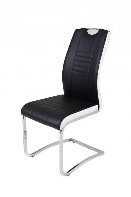 2 Freischwinger=Set Schwingstuhl Stuhl Tabea03/13 Schwarz Weiß