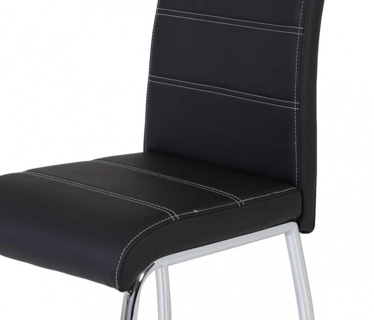 2 Stühle=Set Vierfussstuhl Stuhl Susi S 03 Kunstleder schwarz