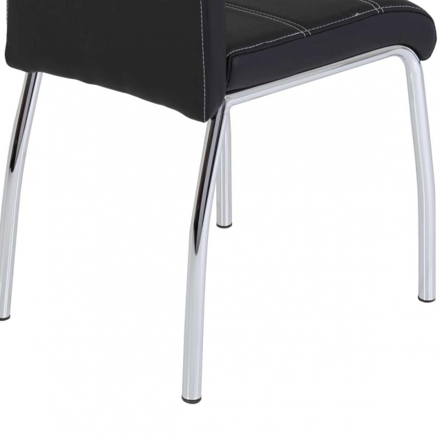 2 Stühle=Set Vierfussstuhl Stuhl Susi S 03 Kunstleder schwarz