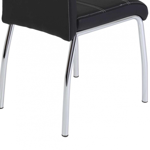 8 St�hle=Set Vierfussstuhl Stuhl Susi S 03 Kunstleder schwarz