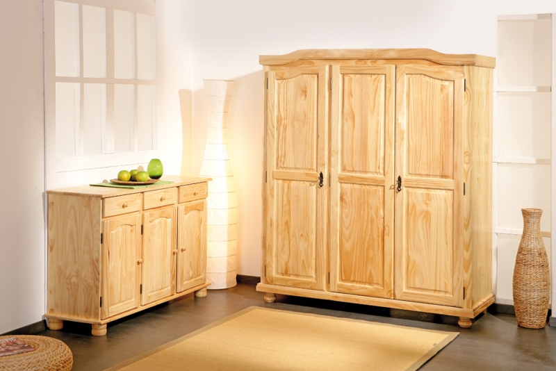 3-trg. Kommode Sideboard Anrichte ABACO Kiefer vollmassiv