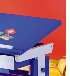 Lerntisch Tisch Schreibtisch PACO Kiefer Blau & Wei