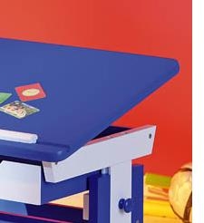 Lerntisch Tisch Schreibtisch PACO Kiefer Blau & Wei�