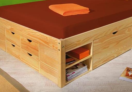 140x200 Bett Funktionsbett Schlafzimmer CLAAS Massivholz Kiefer klar