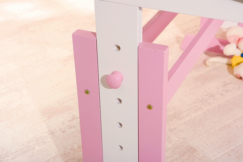 Lerntisch Tisch Jugendschreibtisch Schreibtisch CECILIA Massiv Pink & Wei�