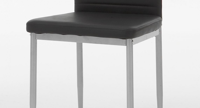2 Stühle=Set Vierfussstuhl Stuhl Simone S 03 Kunstleder Schwarz
