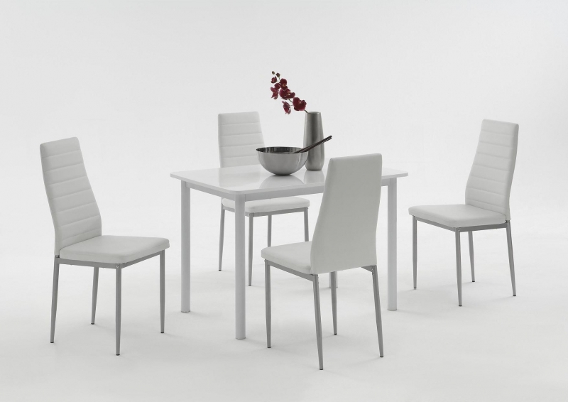 6 St�hle=Set Vierfussstuhl Stuhl Simone S 13 Kunstleder Wei�