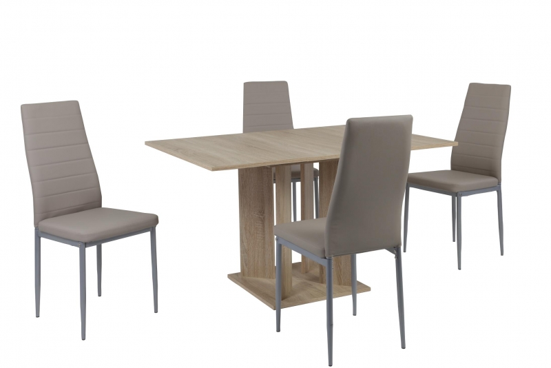 4 St�hle=Set Vierfussstuhl Stuhl Simone S 34 Kunstleder Cappuccino