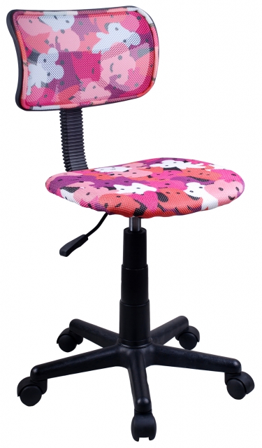 Kinder-Drehstuhl Bürostuhl Schreibtischstuhl 60022P Stoff Pink