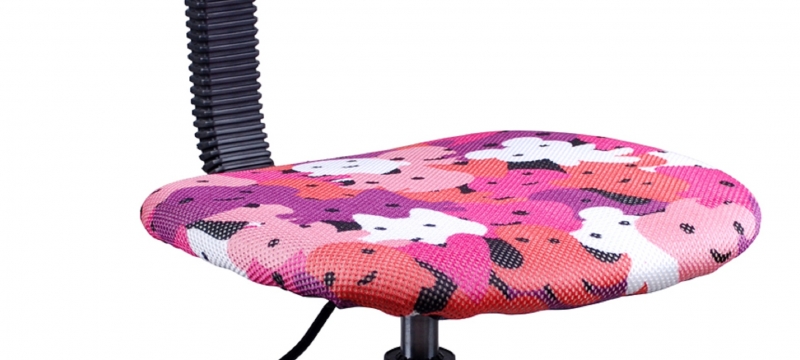 Kinder-Drehstuhl Bürostuhl Schreibtischstuhl 60022P Stoff Pink