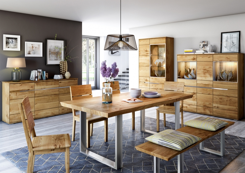 180x90 K�chentisch Esstisch Baumkantentisch 2 5 6 9 Eiche ge�lt