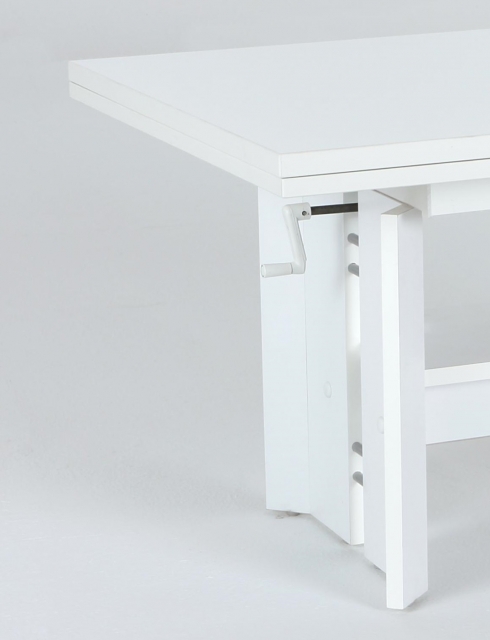 Couchtisch Tisch Stubentisch Dario 53/13 Wei� Ausziehbar H�henverstellbar