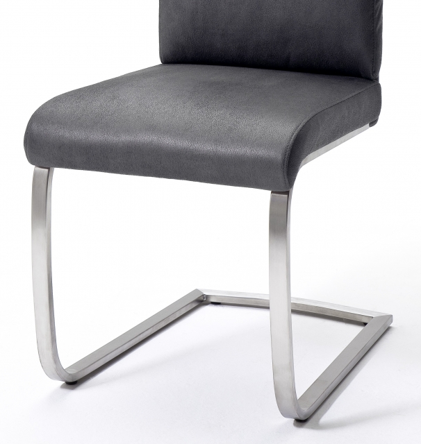 4 Freischwinger=Set Schwing - Stuhl Rabea RABE16GX Kunstleder Grau