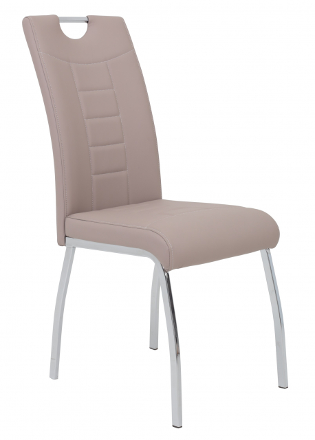8 Stühle=Set Küchen-Stuhl, Esszimmer-Stuhl Andrea S 34 Kunstleder Cappuccino