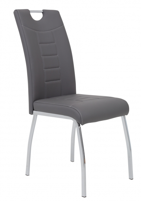 2 St�hle=Set K�chen-Stuhl, Esszimmer-Stuhl Andrea S 52 Kunstleder Grau