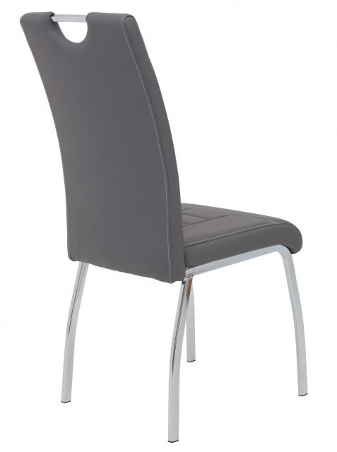 4 St�hle=Set K�chen-Stuhl, Esszimmer-Stuhl Andrea S 52 Kunstleder Grau