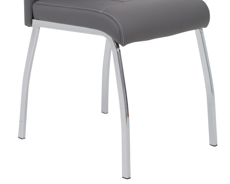 4 Stühle=Set Küchen-Stuhl, Esszimmer-Stuhl Andrea S 52 Kunstleder Grau