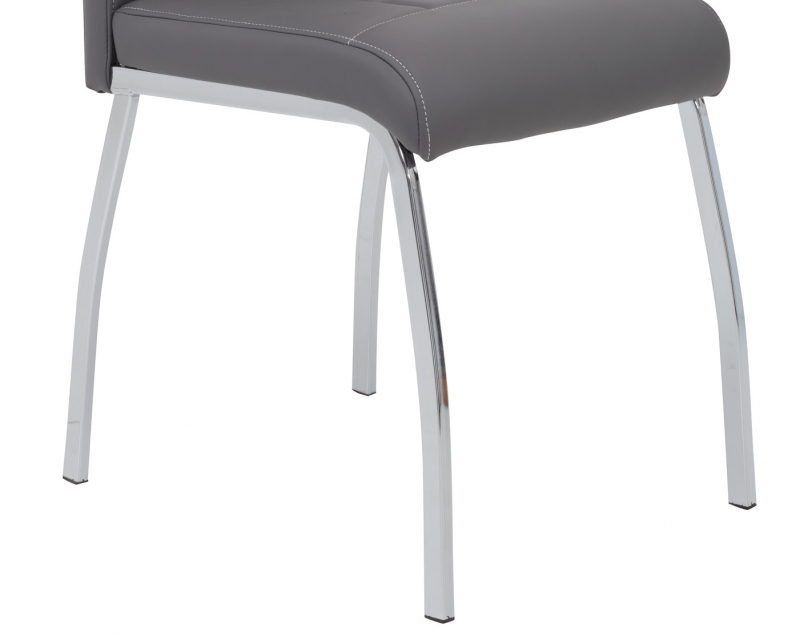 6 St�hle=Set K�chen-Stuhl, Esszimmer-Stuhl Andrea S 52 Kunstleder Grau