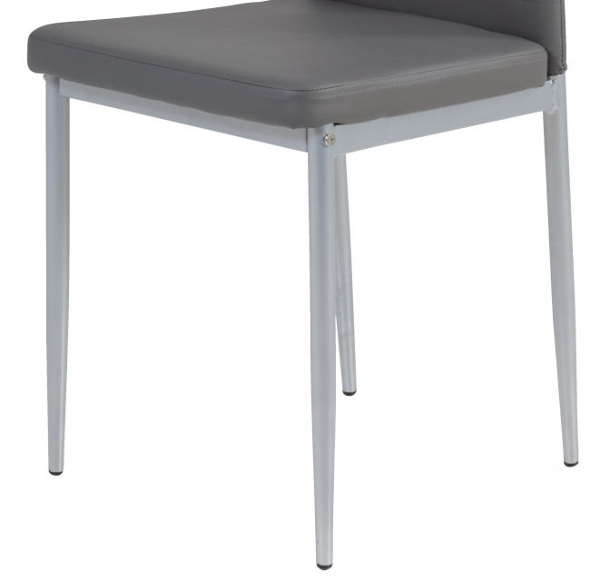 4 St�hle=Set Vierfussstuhl Stuhl Simone S 52 Kunstleder Grau