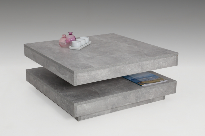 78x78 cm Tisch Couchtisch Stuben-Tisch Wohnzimmertisch Ben 04 Betonoptik