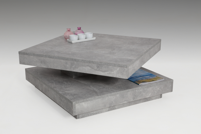 78x78 cm Tisch Couchtisch Stuben-Tisch Wohnzimmertisch Ben 04 Betonoptik
