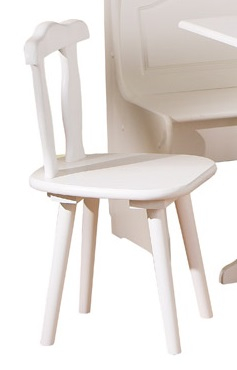 2 Stühle + Tisch + Eckbank = Set DONAU Massivholz Weiß Lackiert