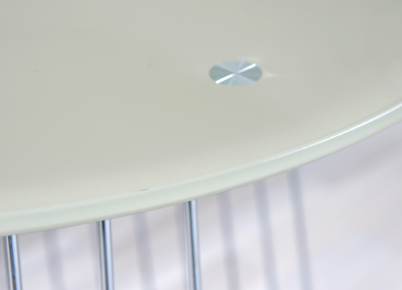 Wohnzimmertisch Tisch Ziertisch Couchtisch RIVA Cappuccino Glas Metall verchromt
