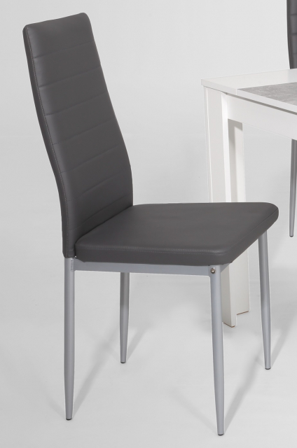 5 tlg. Essgruppe Tisch Stühle Lilo G 13/52 Weiß Grau
